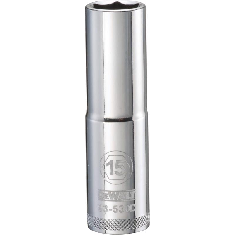 DeWalt 15 mm X 1/2 in. drive Metric 6 Point Deep Socket 1 pc