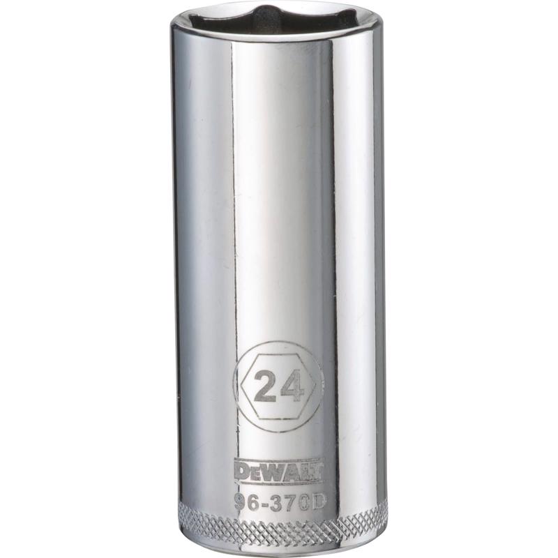 DeWalt 24 mm X 1/2 in. drive Metric 6 Point Deep Socket 1 pc