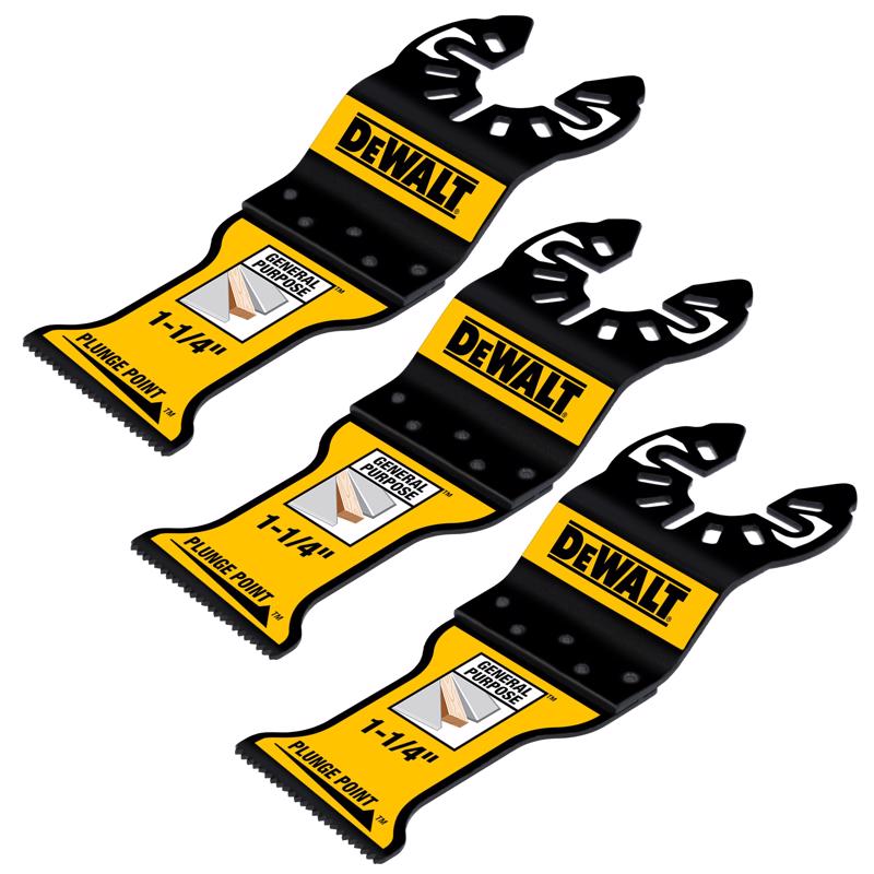 DeWalt PlungePoint 1-1/4 in. Bi-Metal General Purpose Oscillating Blade Set Nail-Embedded Wood 3 pk