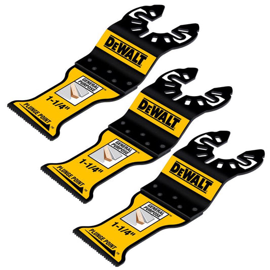 DeWalt PlungePoint 1-1/4 in. Bi-Metal General Purpose Oscillating Blade Set Nail-Embedded Wood 3 pk