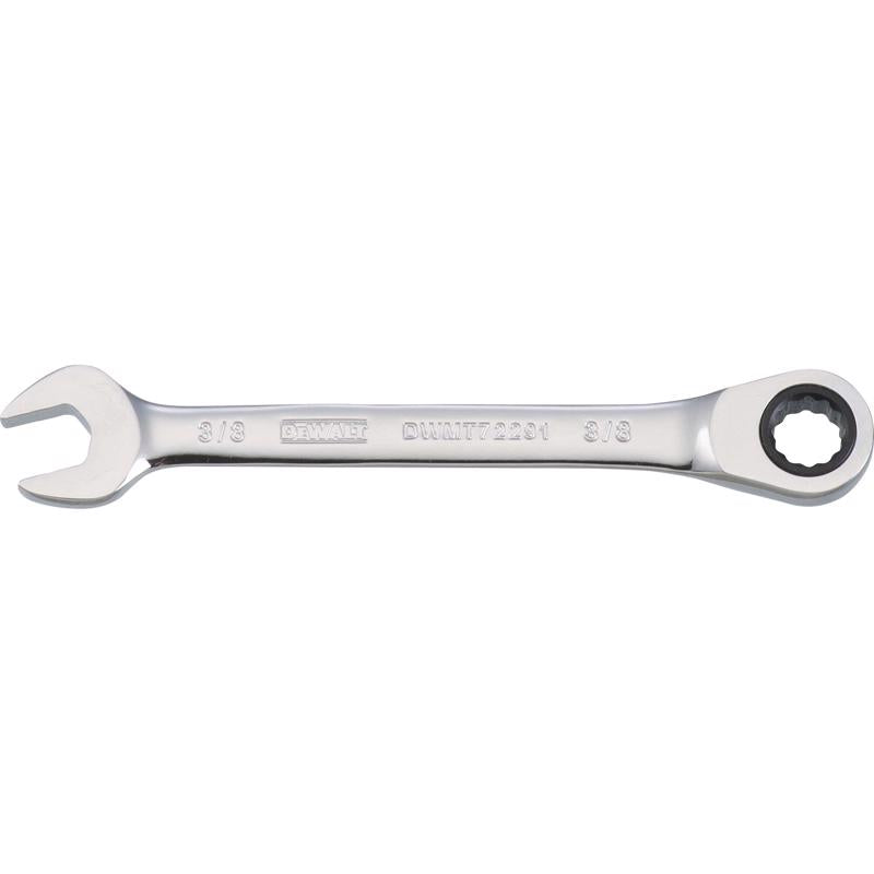 DeWalt 3/8 in. X 3/8 in. 12 Point SAE Ratcheting Combination Wrench 5.15 in. L 1 pc