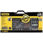 Stanley 1/4 & 3/8 & 1/2 in. drive Metric/SAE Socket and Ratchet Set 170 pc
