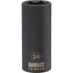 DeWalt 24 mm X 1/2 in. drive Metric 6 Point Deep Impact Socket 1 pc