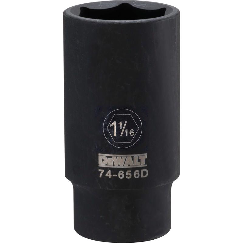 DeWalt 1-1/16 in. X 1/2 in. drive SAE 6 Point Deep Impact Socket 1 pc
