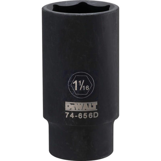 DeWalt 1-1/16 in. X 1/2 in. drive SAE 6 Point Deep Impact Socket 1 pc