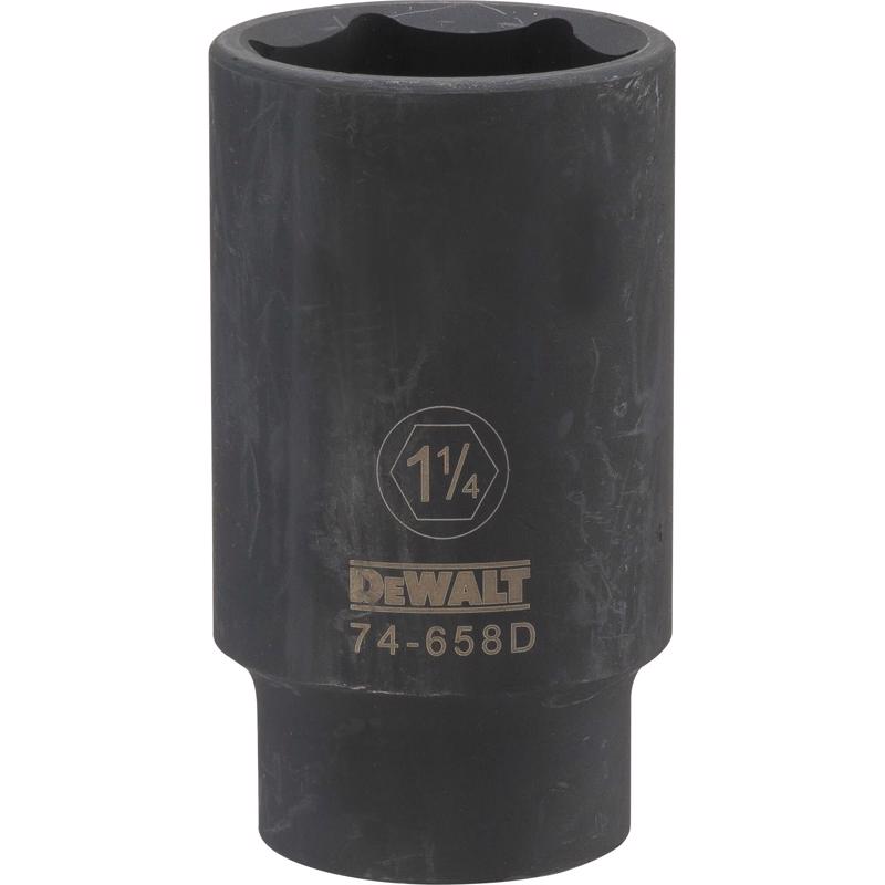 DeWalt 1-1/4 in. X 1/2 in. drive SAE 6 Point Deep Impact Socket 1 pc