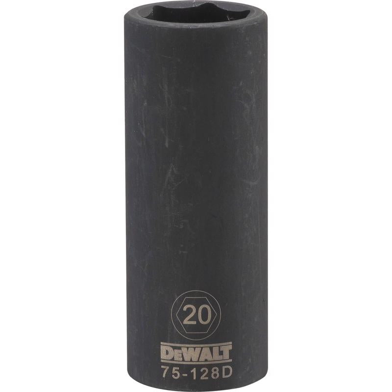 DeWalt 20 mm X 1/2 in. drive Metric 6 Point Deep Impact Socket 1 pc
