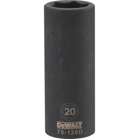 DeWalt 20 mm X 1/2 in. drive Metric 6 Point Deep Impact Socket 1 pc