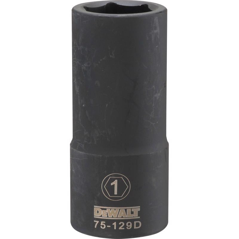 DeWalt 1 in. X 3/4 in. drive SAE 6 Point Deep Impact Socket 1 pc