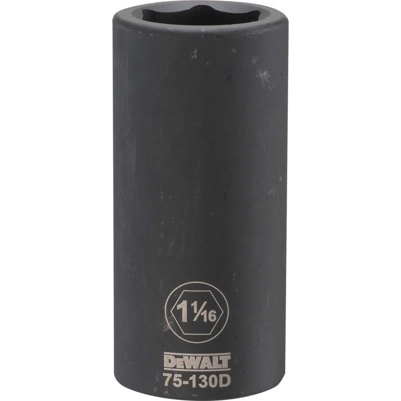 DeWalt 1-1/16 in. X 3/4 in. drive SAE 6 Point Deep Impact Socket 1 pc
