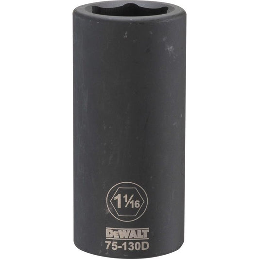 DeWalt 1-1/16 in. X 3/4 in. drive SAE 6 Point Deep Impact Socket 1 pc