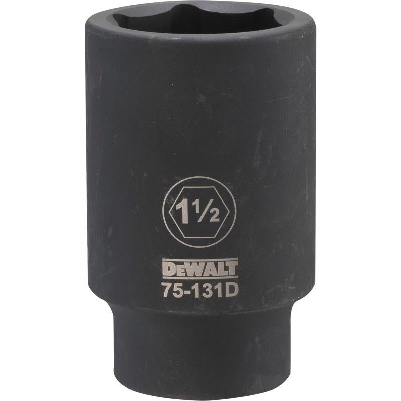 DeWalt 1-1/2 in. X 3/4 in. drive SAE 6 Point Deep Impact Socket 1 pc