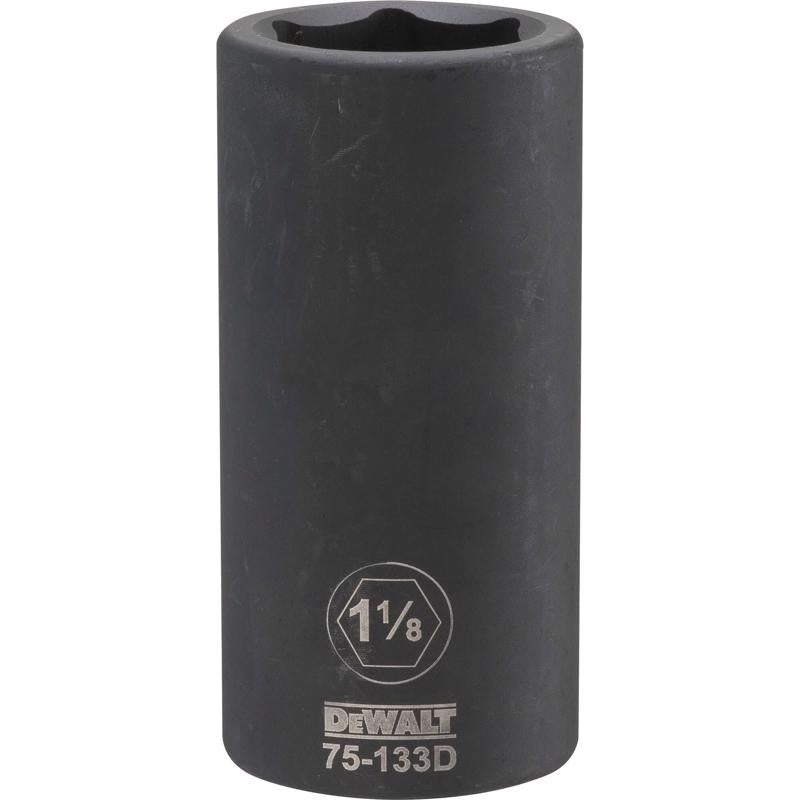 DeWalt 1-1/8 in. X 3/4 in. drive SAE 6 Point Deep Impact Socket 1 pc