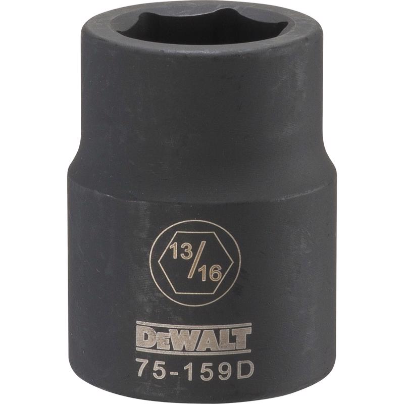 DeWalt 13/16 in. X 3/4 in. drive SAE 6 Point Impact Socket 1 pc