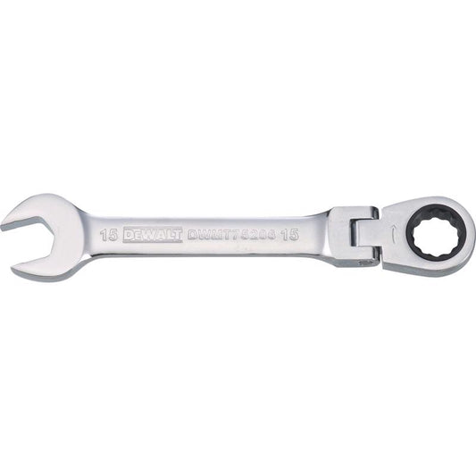 DeWalt 15 mm X 15 mm 12 Point Metric Flex Head Combination Wrench 6.65 in. L 1 pc