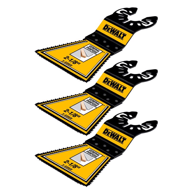 DeWalt 2-1/8 in. W Bi-Metal 3-Sided Oscillating Blade Set 3 pc