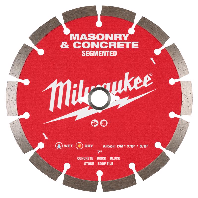 Milwaukee 7 in. D X 5/8-7/8 in. Diamond Segmented Rim Diamond Saw Blade 1 pk