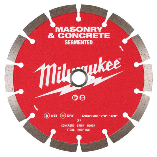Milwaukee 7 in. D X 5/8-7/8 in. Diamond Segmented Rim Diamond Saw Blade 1 pk