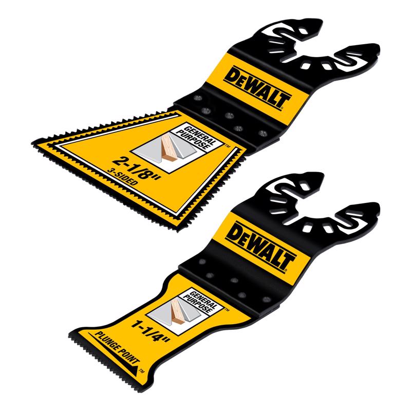 DeWalt 2-1/8 in. W Bi-Metal 3-Sided/PlungePoint Oscillating Blade Set 2 pc