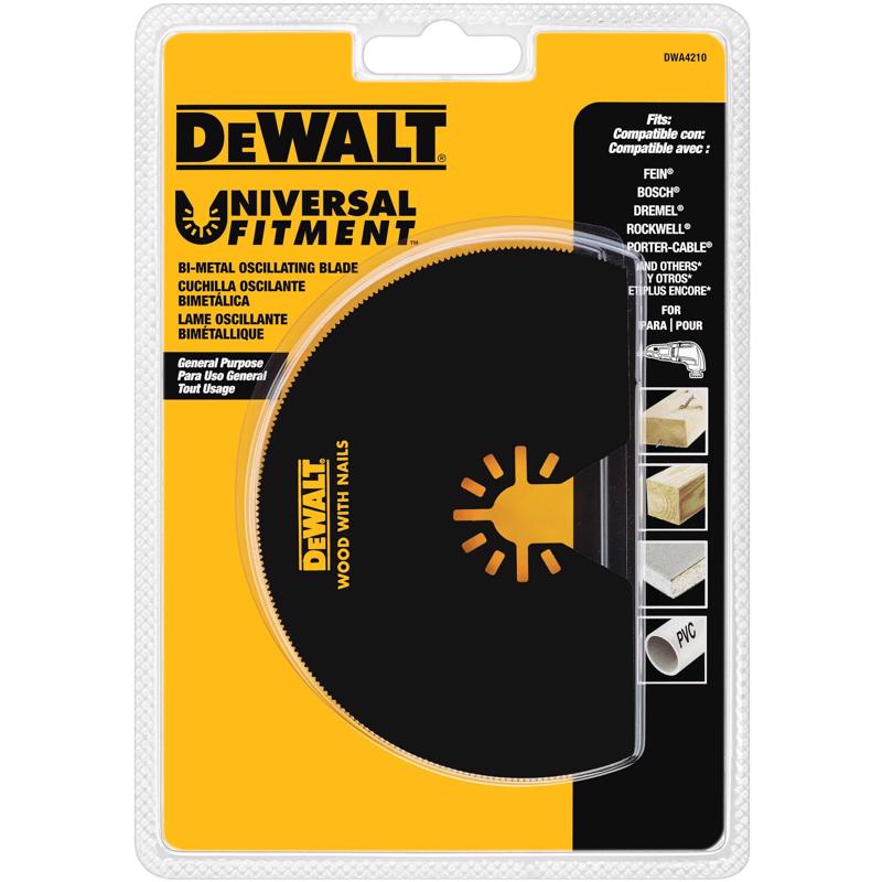 DeWalt Universal Fitment 1-1/4 in. W Bi-Metal Semi-Circle Oscillating Blade Nail-Embedded Wood 1 pk
