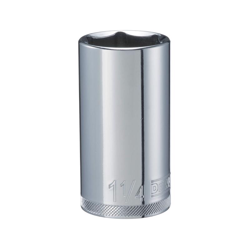 DeWalt 1-1/4 in. X 1/2 in. drive SAE 6 Point Deep Socket 1 pc