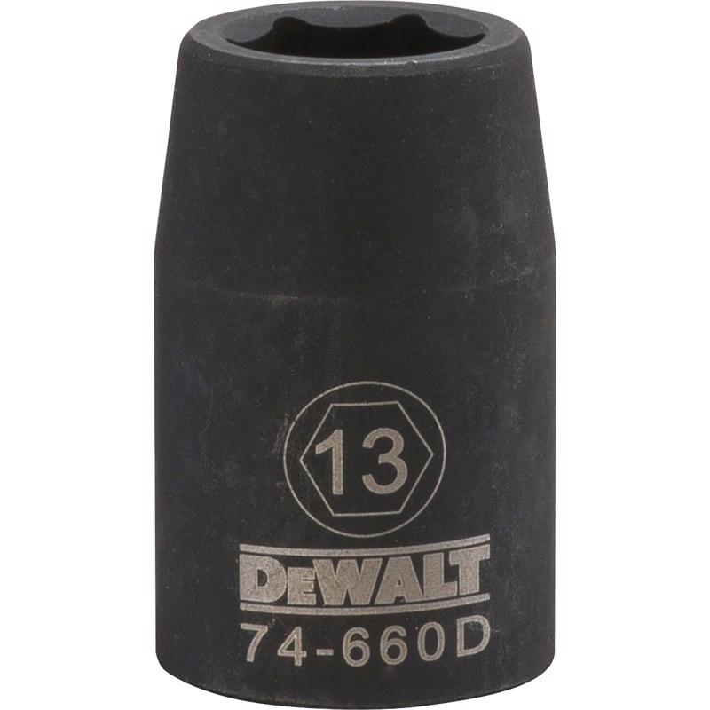 DeWalt 13 mm X 1/2 in. drive Metric 6 Point Impact Socket 1 pc