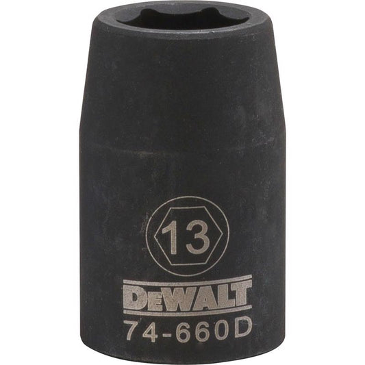 DeWalt 13 mm X 1/2 in. drive Metric 6 Point Impact Socket 1 pc