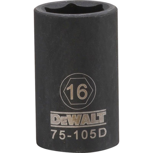 DeWalt 16 mm X 1/2 in. drive Metric 6 Point Impact Socket 1 pc