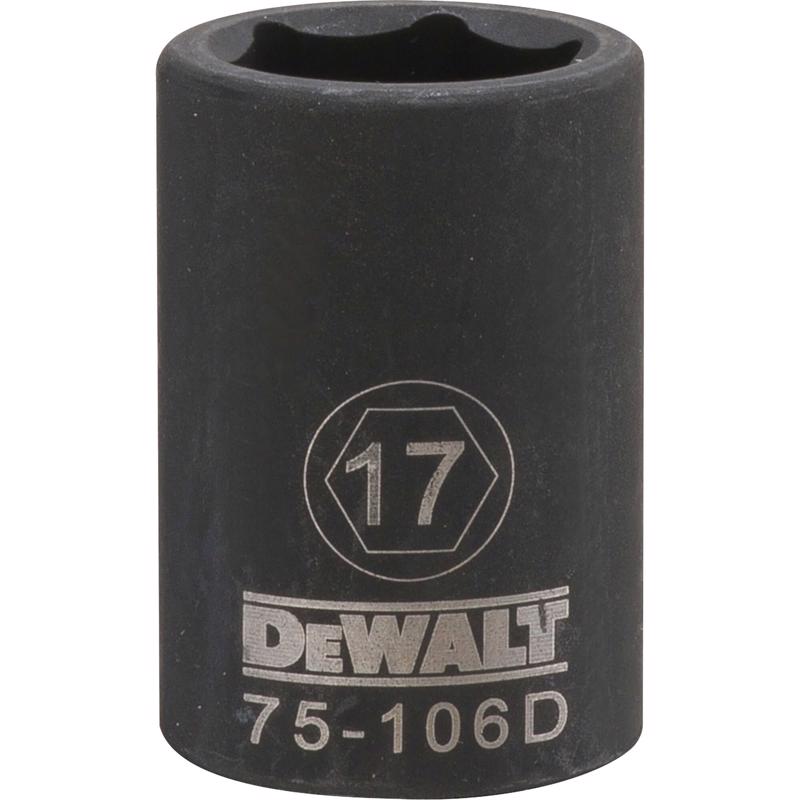 DeWalt 17 mm X 1/2 in. drive Metric 6 Point Impact Socket 1 pc