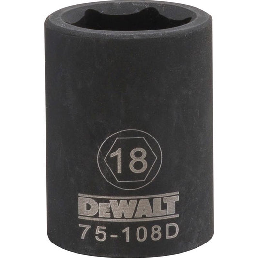 DeWalt 18 mm X 1/2 in. drive Metric 6 Point Impact Socket 1 pc