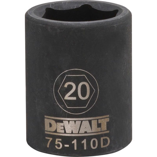 DeWalt Directtorque 20 mm X 1/2 in. drive Metric 6 Point Impact Socket 1 pc