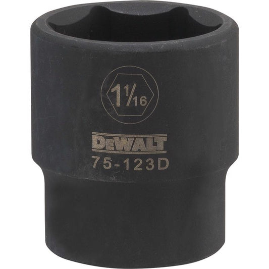 DeWalt 1-1/16 in. X 1/2 in. drive SAE 6 Point Deep Impact Socket 1 pc