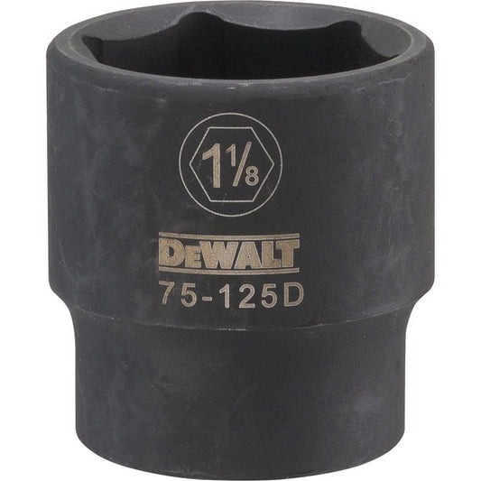 DeWalt 1-1/8 in. X 1/2 in. drive SAE 6 Point Deep Impact Socket 1 pc