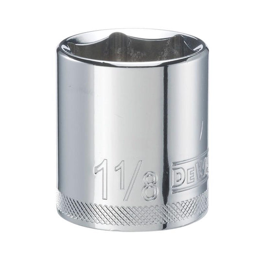 DeWalt 1-1/8 in. X 1/2 in. drive SAE 6 Point Socket 1 pc