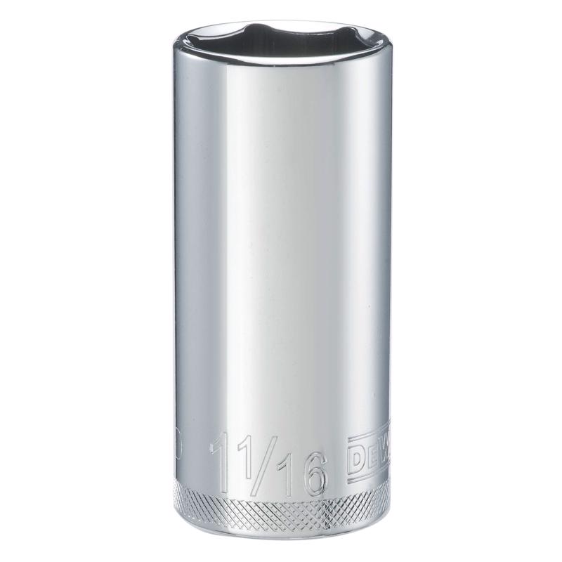 DeWalt 1-1/16 in. X 1/2 in. drive SAE 6 Point Deep Socket 1 pc