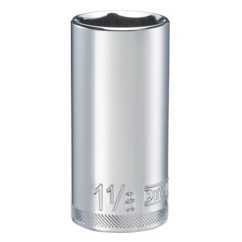DeWalt 1-1/8 in. X 1/2 in. drive SAE 6 Point Deep Socket 1 pc