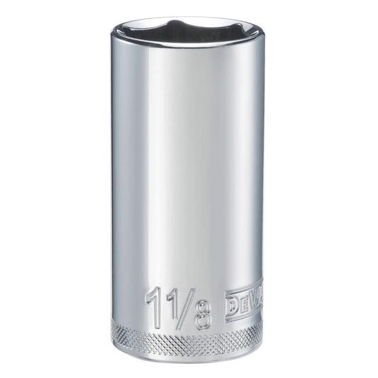 DeWalt 1-1/8 in. X 1/2 in. drive SAE 6 Point Deep Socket 1 pc