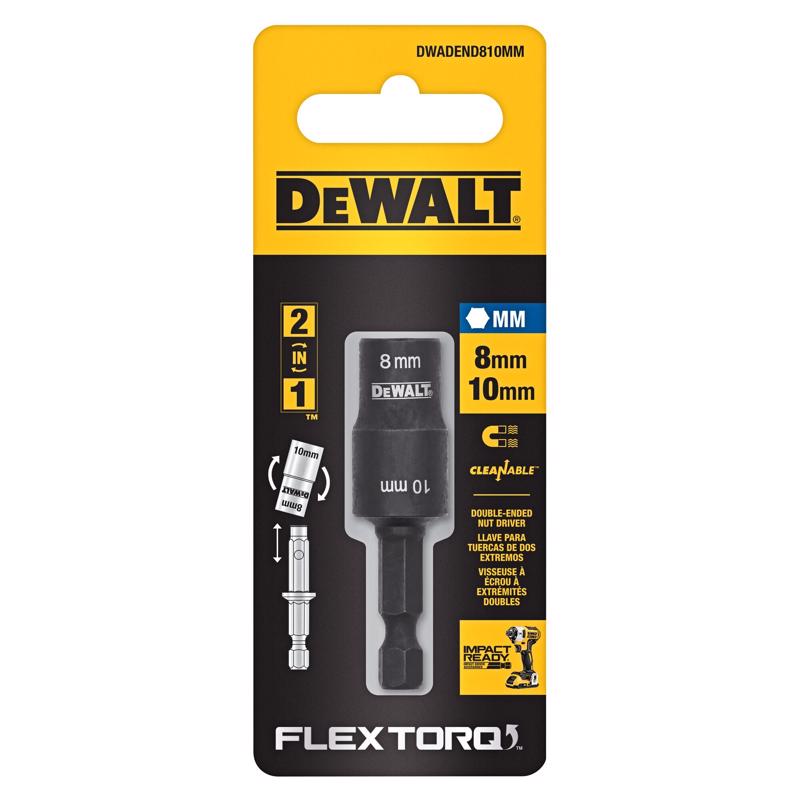 DeWalt Flextorq 8,10 mm X 2 in. L Black Oxide Double-Ended Nut Driver 2 pc
