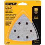 DeWalt 3.75 in. L 80 Grit Hook and Loop Triangular Sandpaper Set 12 pc