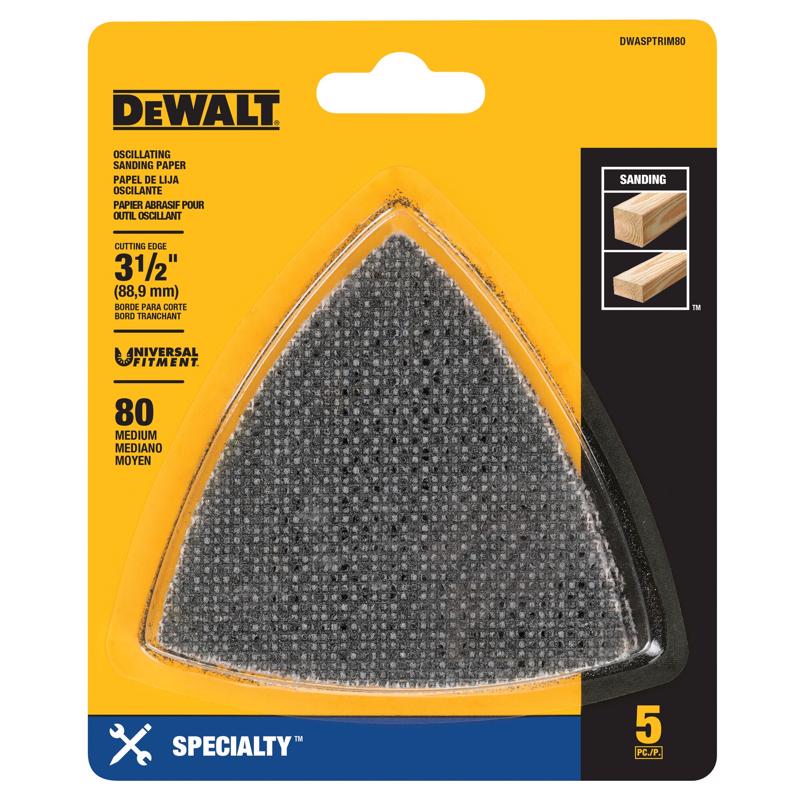 DeWalt 3.5 in. L Silicon Carbide 80 Grit Mesh Triangular Sandpaper Set 5 pc