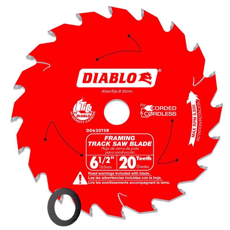 Diablo 6-1/2 in. D X 20 mm Carbide Tipped Track Saw Blade 20 teeth 1 pk