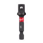 Milwaukee Tool Shockwave Hex/Square 3/8 in. X 2 in. L Socket Adapter Heat-Treated Steel 1 pk