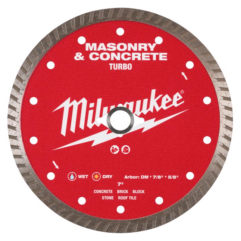 Milwaukee 7 in. D X 5/8 and 7/8 in. Steel/Diamond Matrix Diamond Saw Blade 1 pk