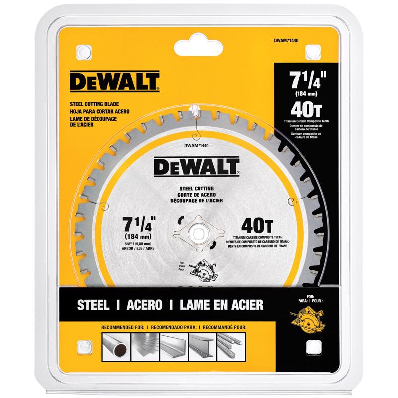 DeWalt 7-1/4 in. D X 5/8 in. Titanium/Carbide Circular Saw Blade 40 teeth 1 pk