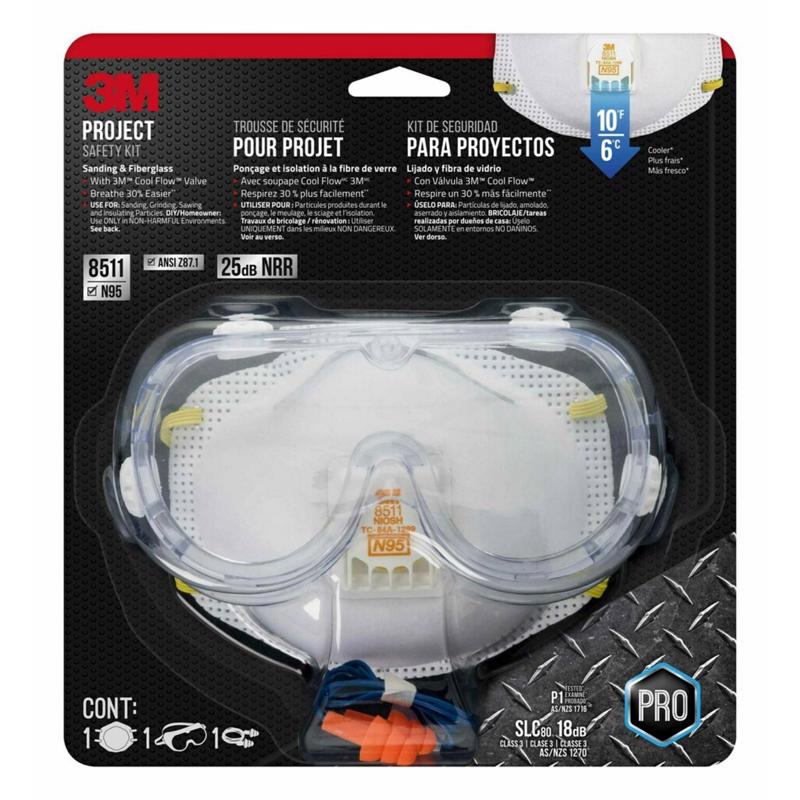 3M Sanding and Fiberglass Respirator Supply Kit White 3 pc