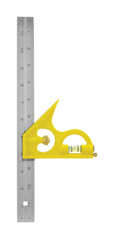 GreatNeck 12 in. L X 11/16 in. H Stainless Steel Combination Square Level and Scriber