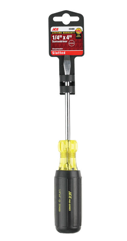 Ace 1/4 in. X 4 in. L Slotted Screwdriver 1 pc