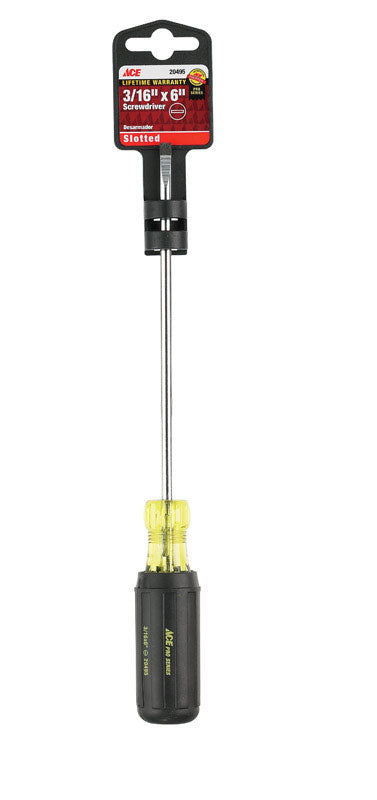 Ace 3/16 in. X 6 in. L Slotted Screwdriver 1 pc