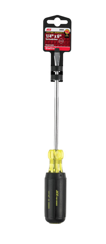 Ace 1/4 in. X 6 in. L Slotted Screwdriver 1 pc