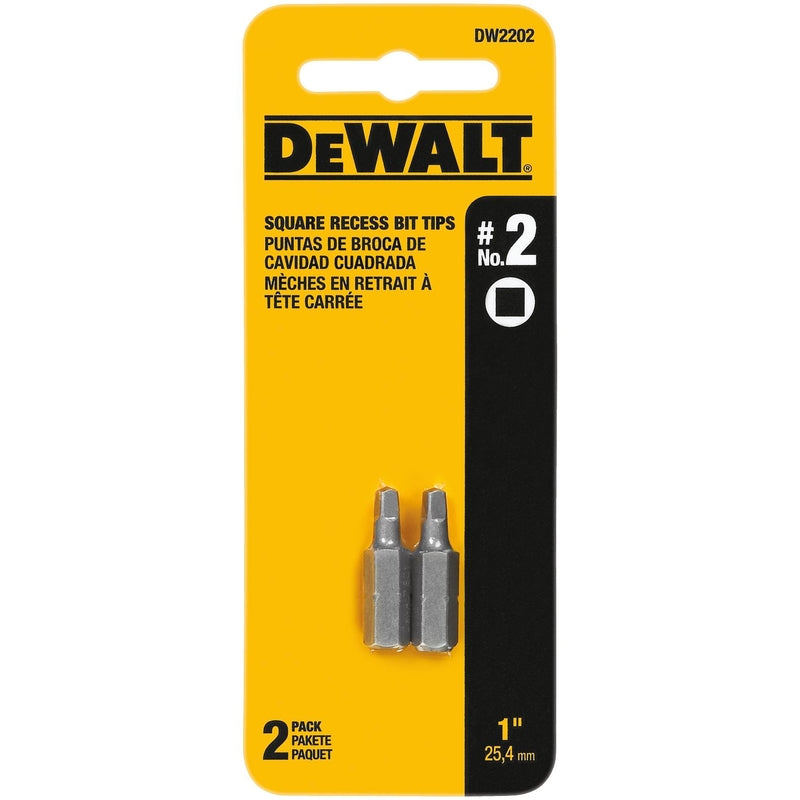 DeWalt Square Recess #2 X 1 in. L Screwdriver Bit Heat-Treated Steel 2 pc
